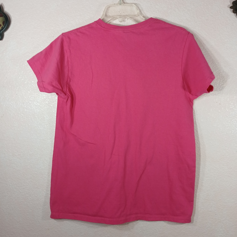 Pink "Dog Mom W/ Tattoos Pretty Eyes + Thick Thighs" T-Shirt with Sunflower (M) - Picture 4 of 5